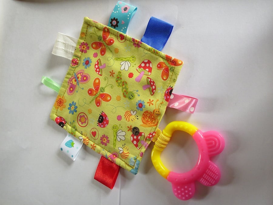 Snails & butterflies tagged teether - POST FREE UK only