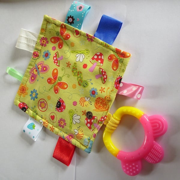 Snails & butterflies tagged teether - POST FREE UK only