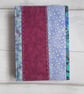 SOLD - A6 Reusable Patchwork Notebook Cover - Blues, Pinks & Purples - Image 2