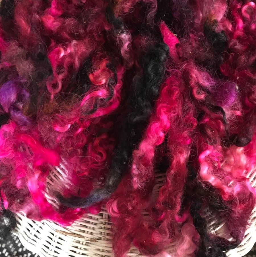 15g of hand dyed forest fruit fairy wool locks