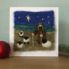 Needle felted handmade Shepard Christmas Card