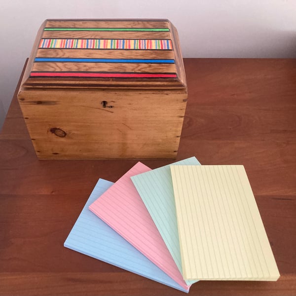 ‘Stripes’ Recipe Cards, Card Index or Addresses Box