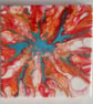 (48) Abstract Acrylic Art in  Red, Orange, Blue and White - Image 1