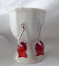 Sterling Silver and Swarovski Crystal Fish Earrings (with twist bail)
