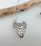 Fine Silver Shell Design Heart Necklace