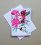 hand painted floral rose greetings card ( ref FA 114 A4 )