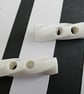50mm (2") Italian white Fusili shape Toggle Buttons LAST 2 