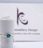 Handmade Eco silver  Aqua blue cubic zirconia solitaire ring