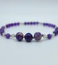 Jasper, Amethyst & Labradorite Bracelet, February Birthday, Valentine Gift