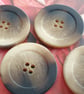 1 & 1 8" 28mm 44L Vintage Italian Polyester Horn Buttons: Cream Beige Brown Mix - Image 3