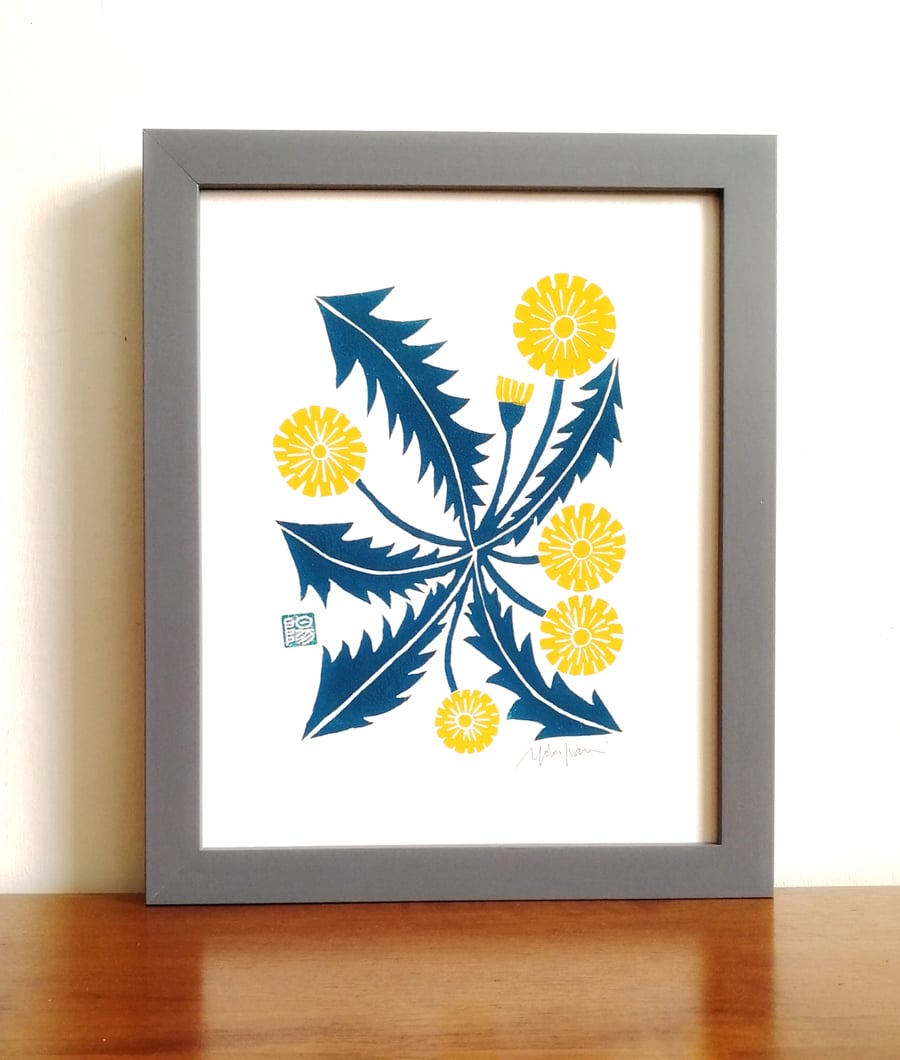  Dandelion linoprint