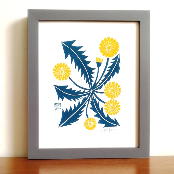  Dandelion linoprint