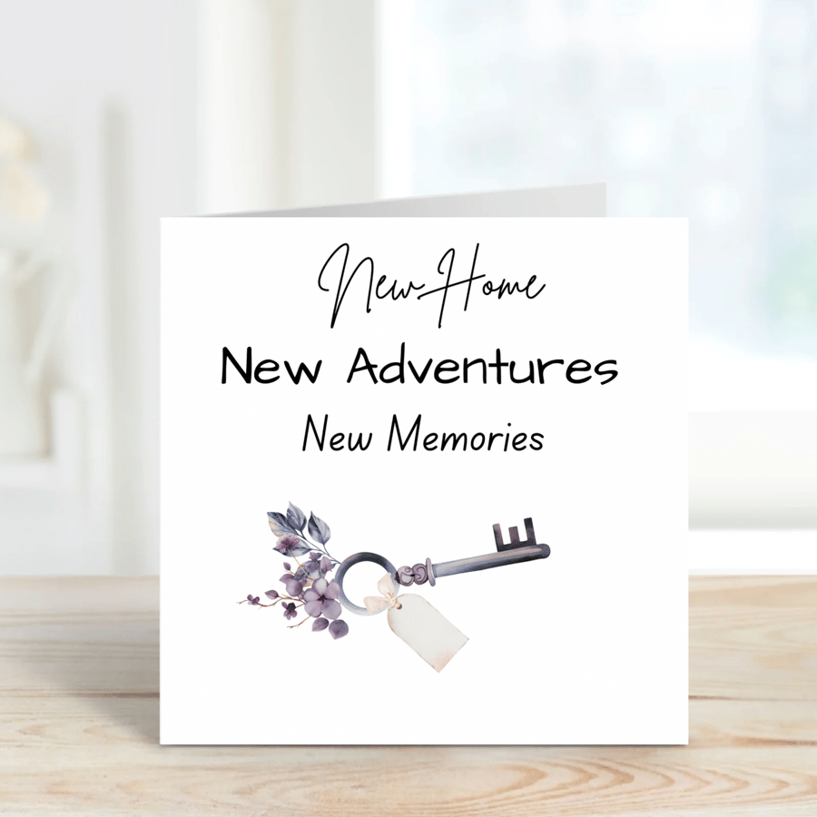New Home Card with Ribboned Key