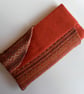 Glasses and pencil case, red-brown with wrap around pocket - Image 3