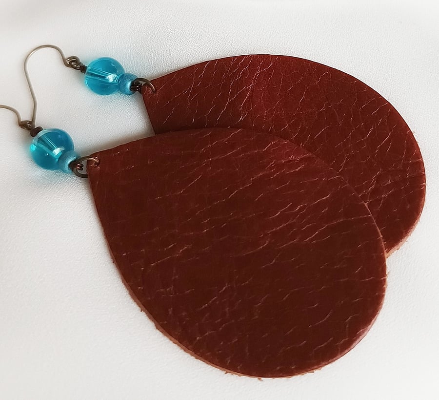 BOHO CHIC REAL LEATHER REDDISH BROWN