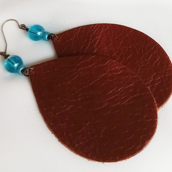 BOHO CHIC REAL LEATHER REDDISH BROWN