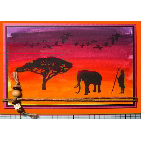Africa Zulu Warrior with Elephant (AF108)