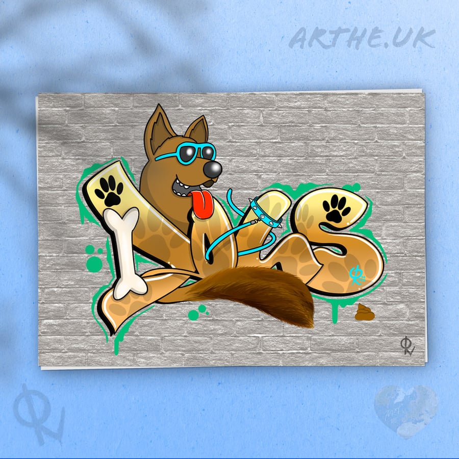 Dogs Graffiti Wall Art