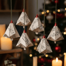 Christmas Ornaments Set of 6 - Vintage Sheet Music - Unique Decor