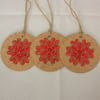 Red and gold Christmas gift tags - pack of 3