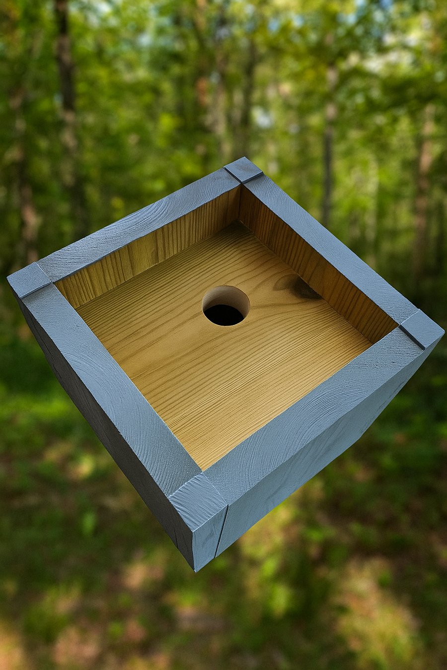 Wooden Birdhouse Diamond Shaped - 32mm Entrance Hole Handmade in Peak District