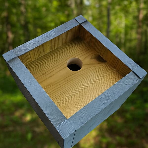 Wooden Birdhouse Diamond Shaped - 32mm Entrance Hole Handmade in Peak District