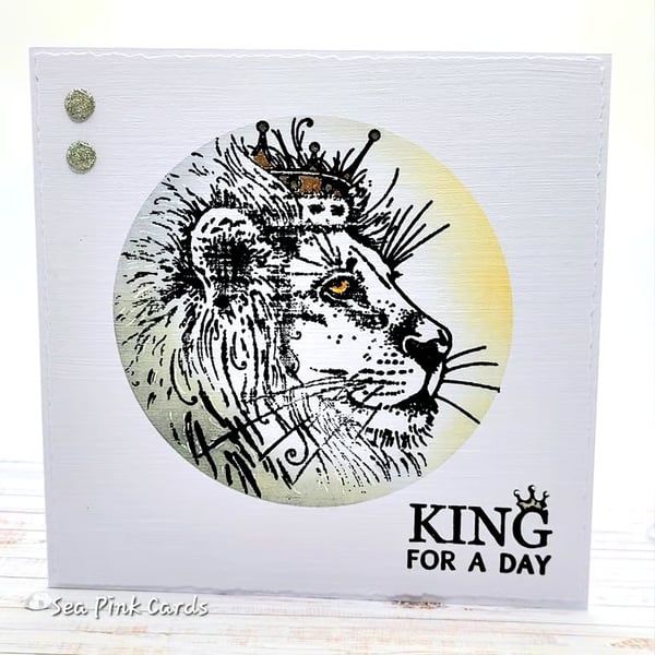 Lion Card - birthday, father's day, card for him, blank inside, textured