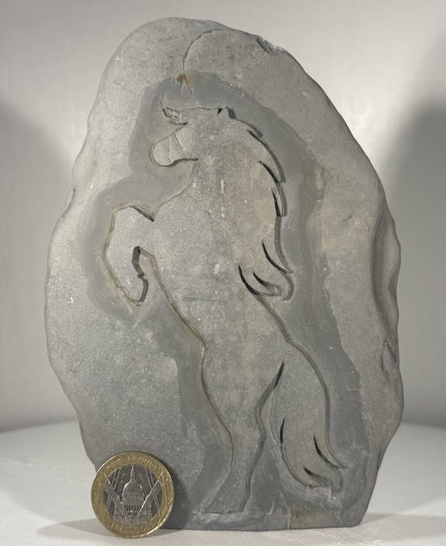 Rearing Horse engraved in Devonian Mudstone
