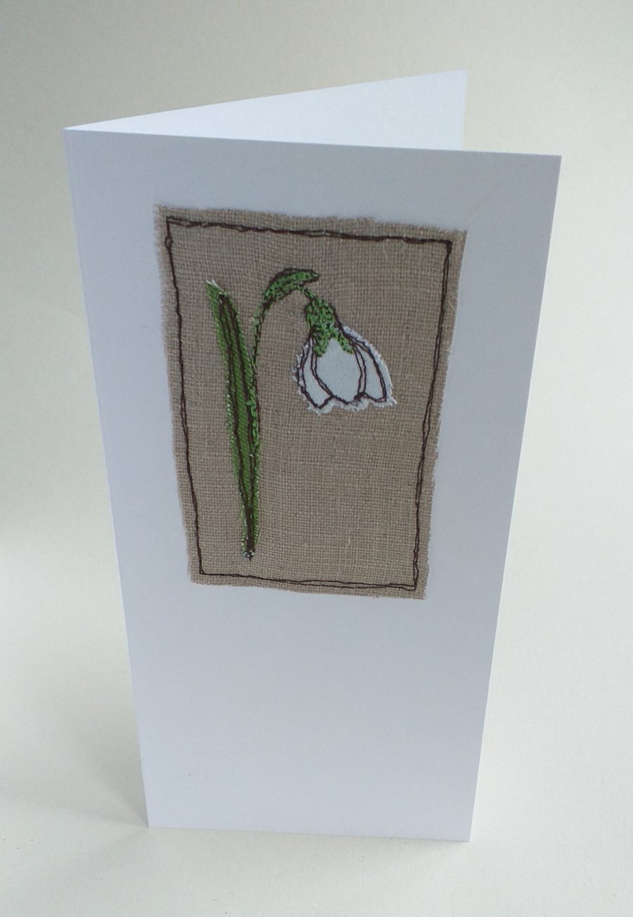 Embroidered Snowdrop 2 Card