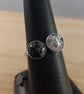 Sterling Silver Spider and Snowflake Obsidian Adjustable Ring (SKU060625) - Image 2