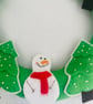 Christmas felt wreath - snowmen and trees - Image 2