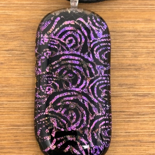 Purple Dichroic Fused Glass Pendant