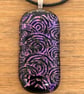 Purple Dichroic Fused Glass Pendant