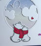 Husband Christmas Card - Polar Bears with Snowy Northern Lights Sky - Image 6