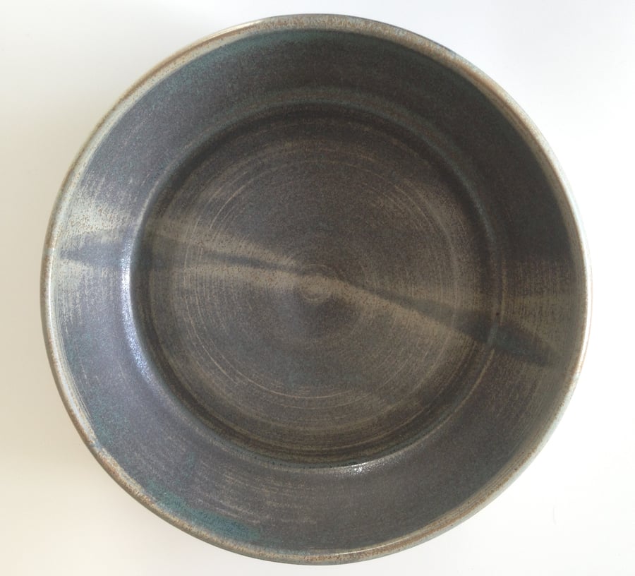 Large Blue-Green Mottled Stoneware bowl