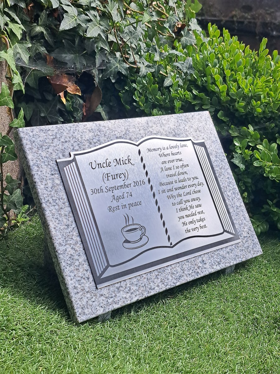 Grave memorial Plaque slanted Grave Marker Grave Stone Cemetry Plaque 