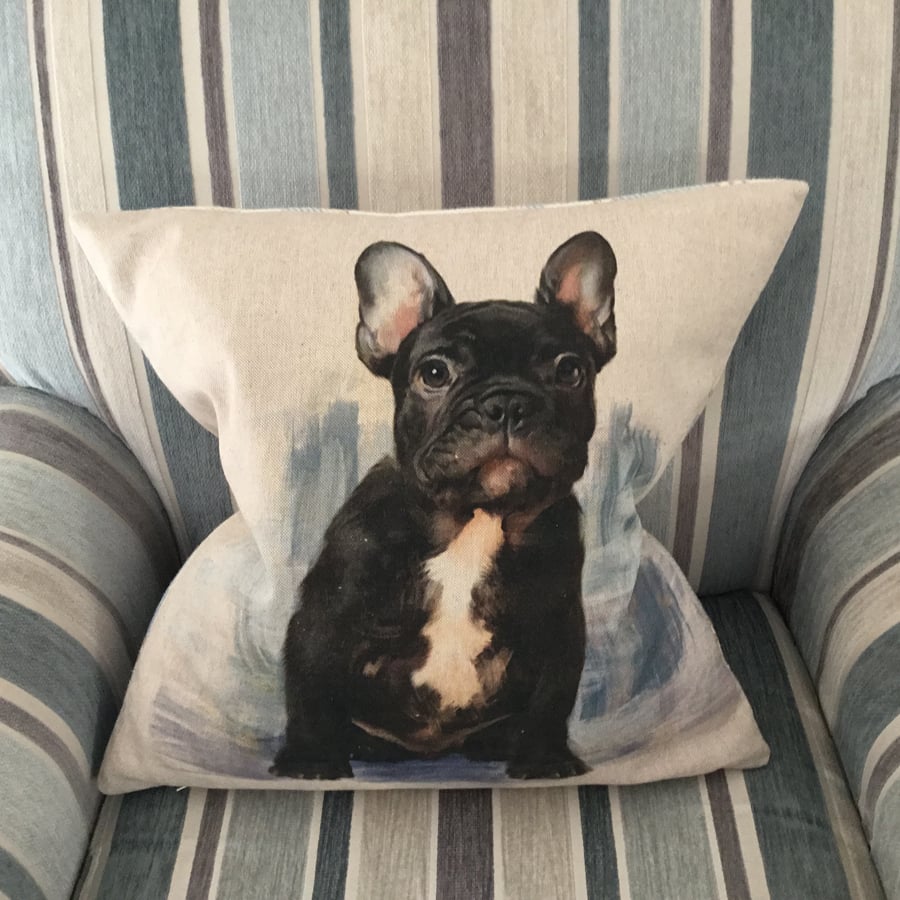 NOW 40% OFF for limited period CUSHION COVER Frenchie Cushion 40cm x 40cm.