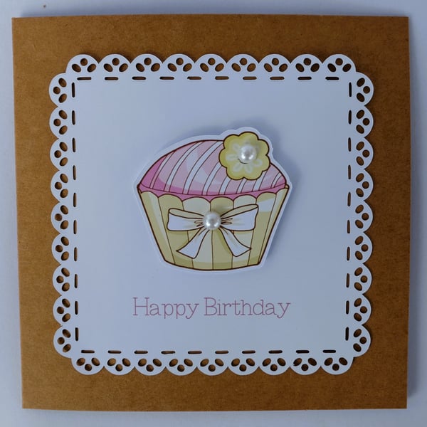 Afternoon tea Cupcake Birthday Card