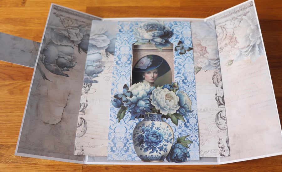 Blue Florals Vintage Birthday