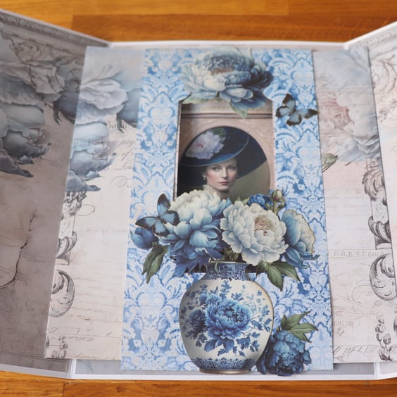 Blue Florals Vintage Birthday