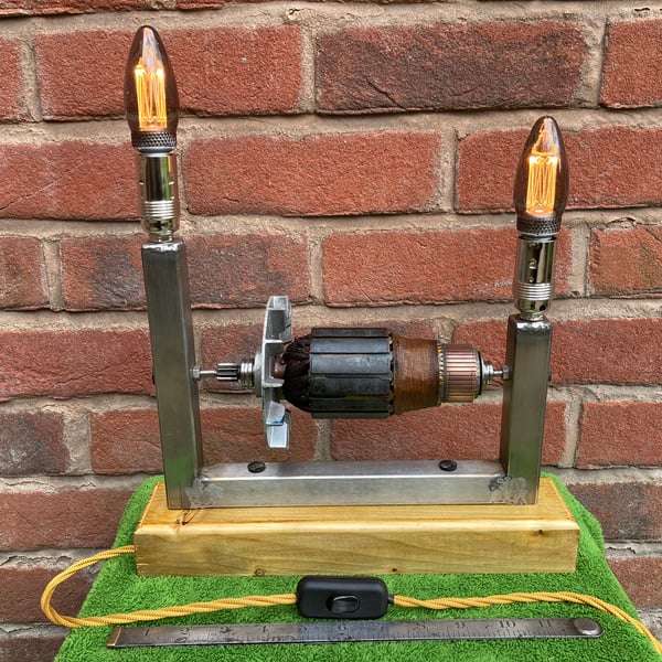Unusual Table Lamp, Armature from Vintage Electric Drill Motor