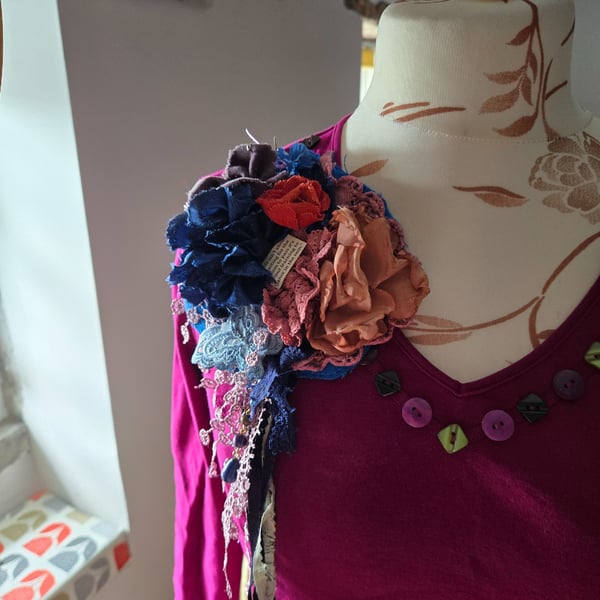 Quirky, one of a kind corsage, brooch