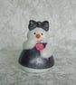 Ceramic Hand Painted Small Christmas Xmas Snow Girl Figurine Ornament Decoration