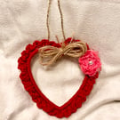 Hanging Heart, Love Heart, Crochet Heart, Heart, Boho Heart, Letter Box Gift