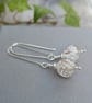 Sterling Silver White Aventurina Venetian Glass Long Earrings - JBJ1118 - Image 2