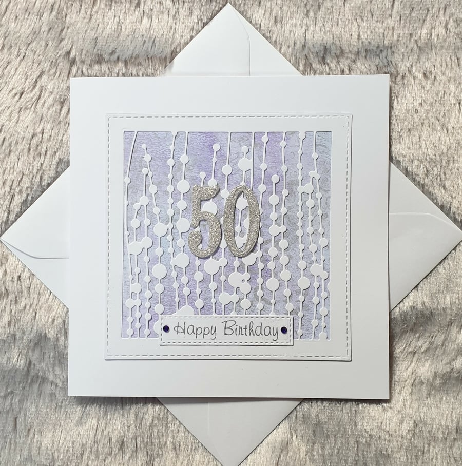 50th Birthday Card - Lilac