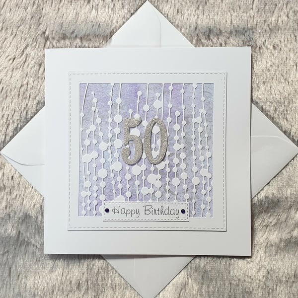50th Birthday Card - Lilac