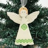 Ceramic Christmas Angel Pottery decoration green