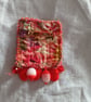 Orangle floral, Slow-stitched and beaded brooch. - Image 9