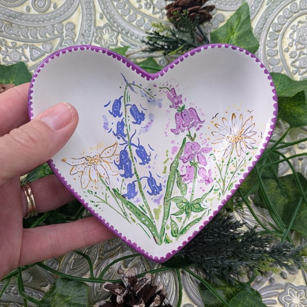 Wildflower hand-painted ring dish